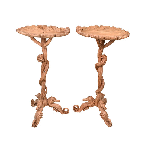 Pair of 1940s Grotto Stands