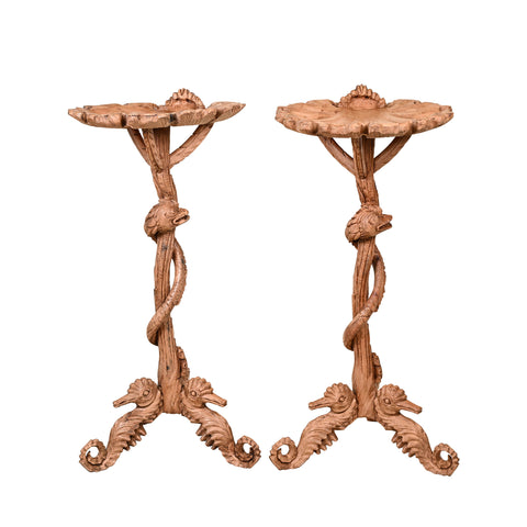Pair of 1940s Grotto Stands