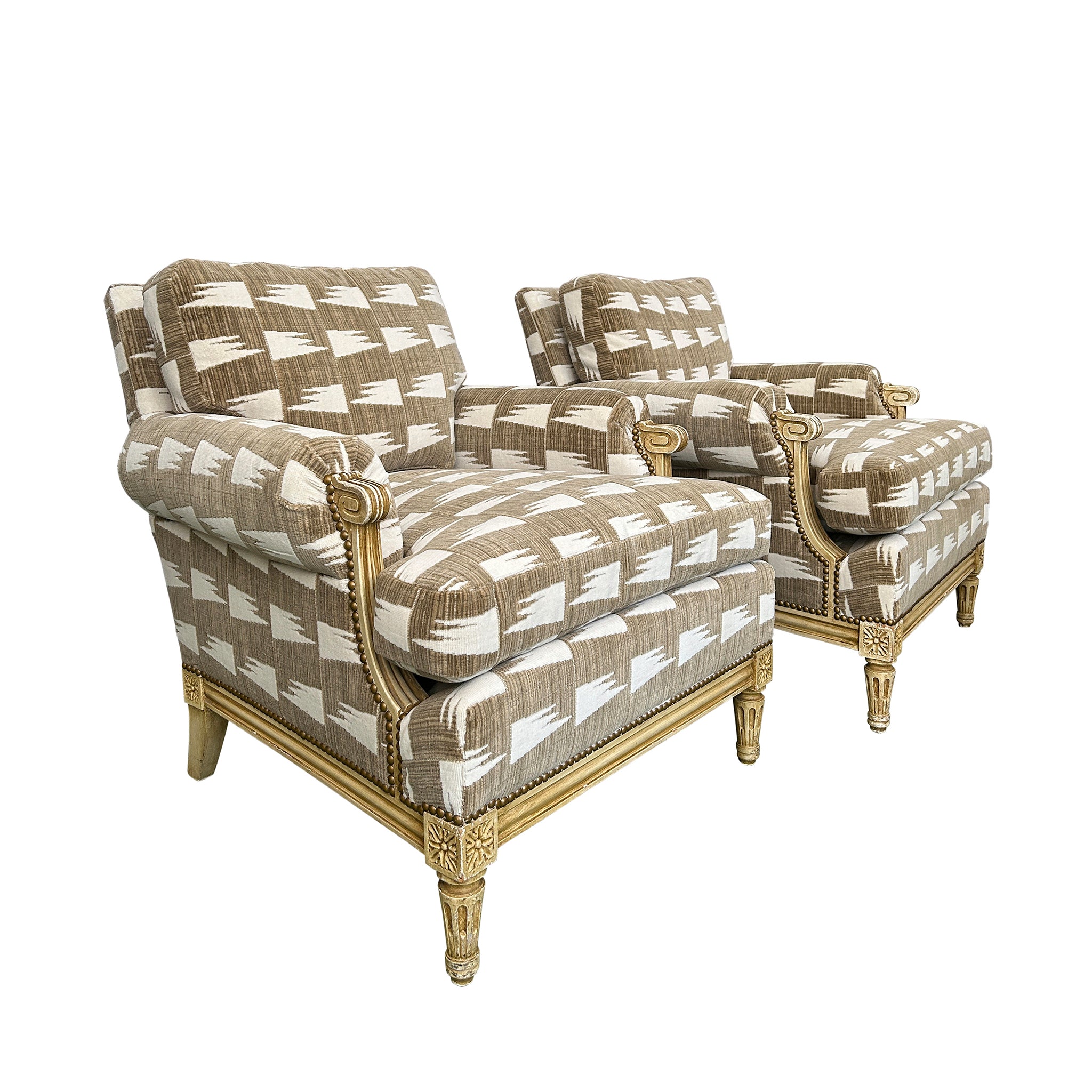 Pair of French Louis XV Style Bergeres
