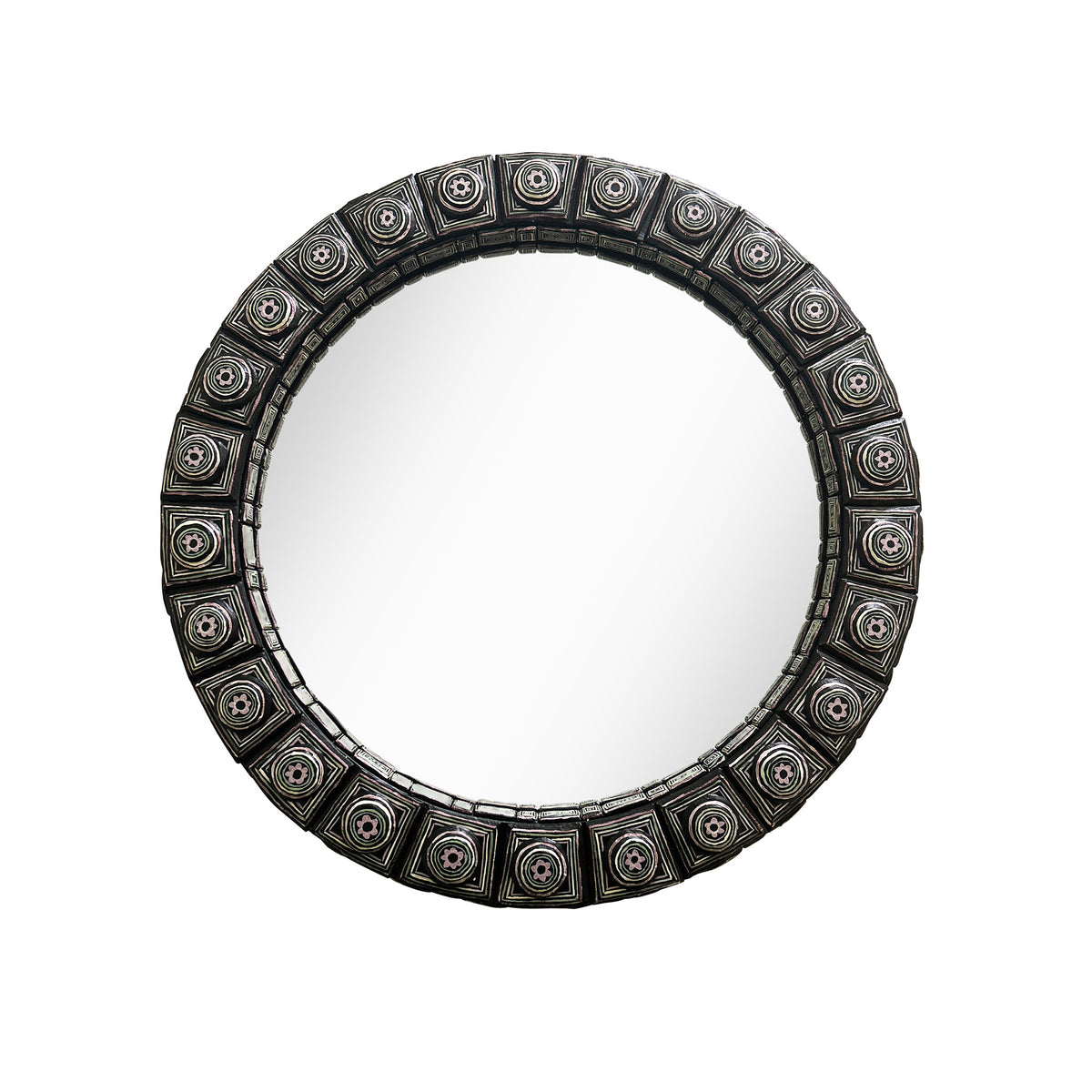 Mark Gagnon, Papier Mache Round Mosaic Tile Mirror
