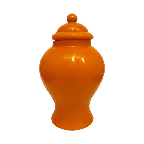 Vintage Peking Glass Urn in Orange