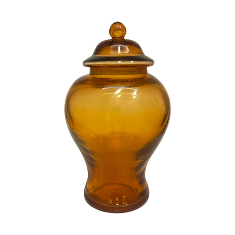 Vintage Peking Glass Urn in Amber