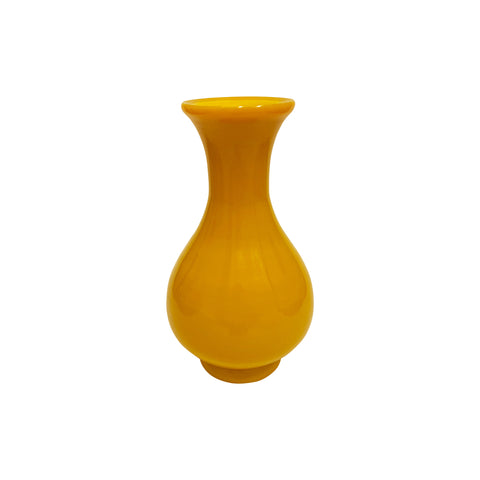 Vintage Peking Glass Vase in Yellow