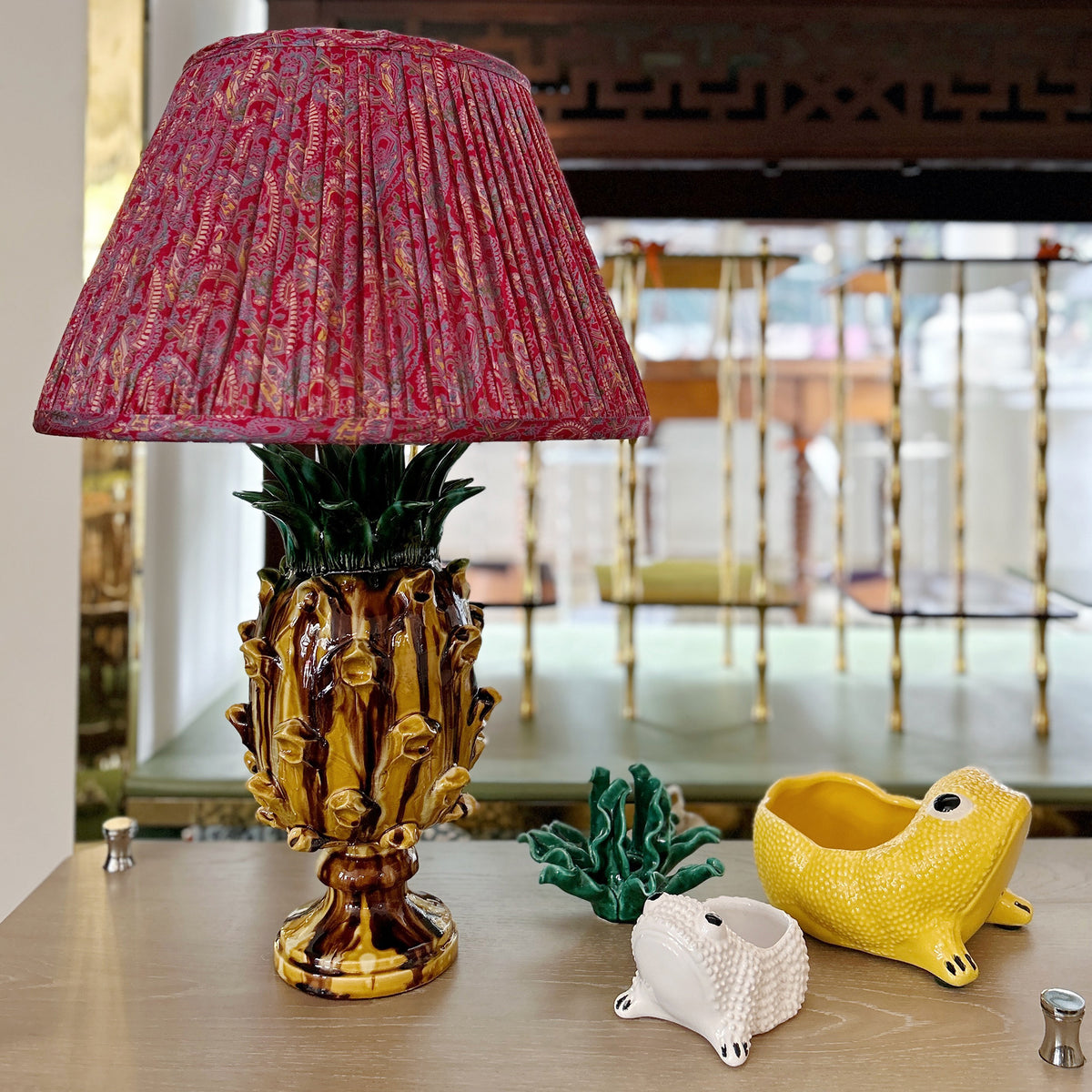Jean Roger Pineapple Lamp in Ochre Drip