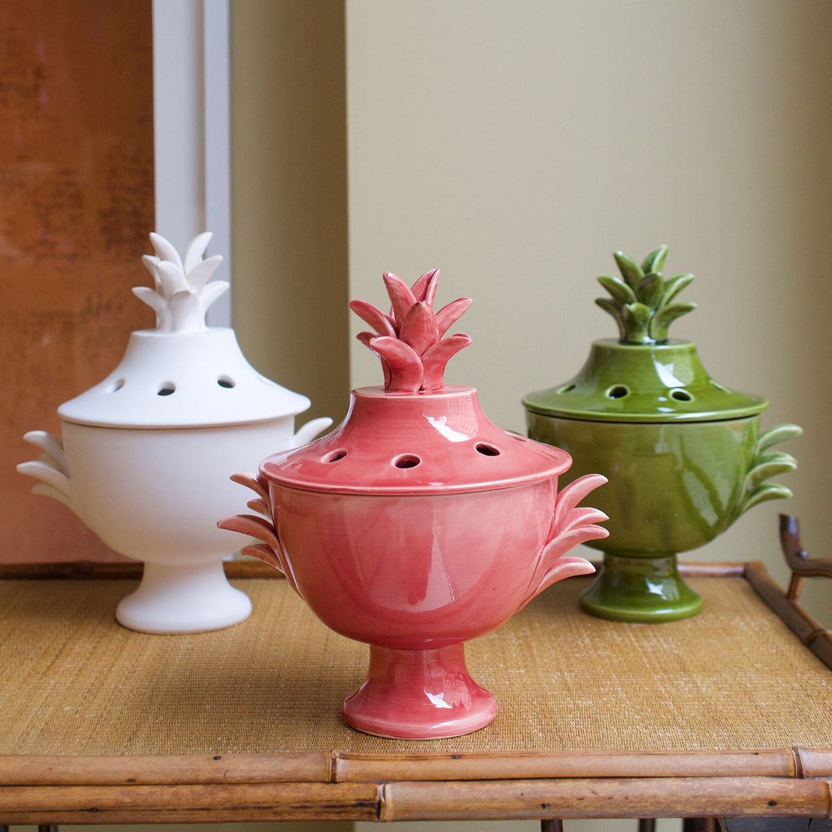 Jean Roger Empire Pique Fleurs Flower Pot with Lid