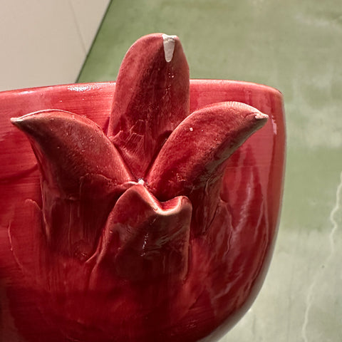 Jean Roger Empire Pique Fleurs Flower Pot with Lid in Bordeaux I Small Chip