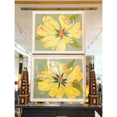 Christian Brechneff, Tulip Pastel on Pistachio II