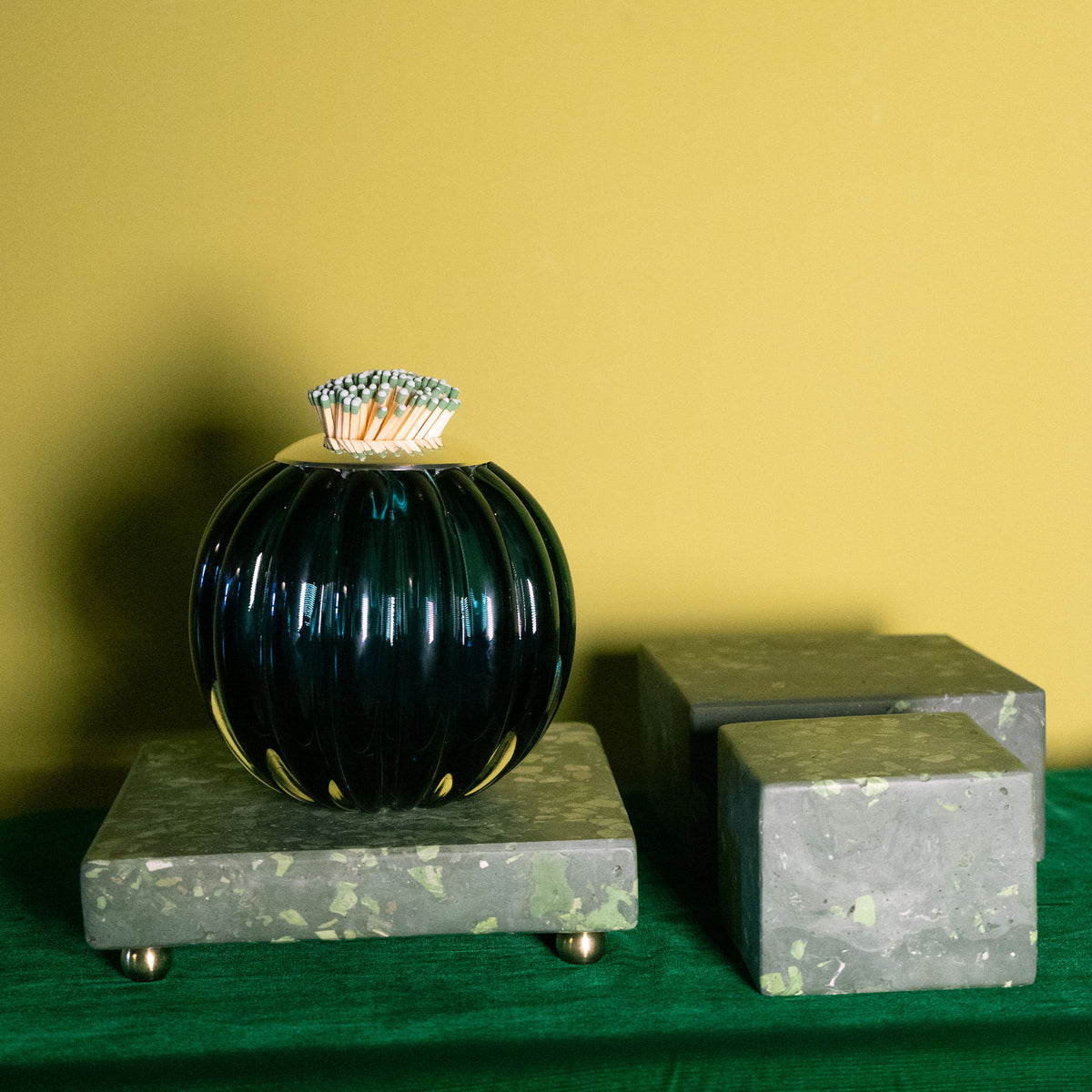 Square Malachite Scagliola Plinth