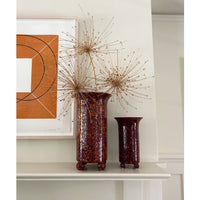 Ball Foot Vase in Acid Cranberry Glaze