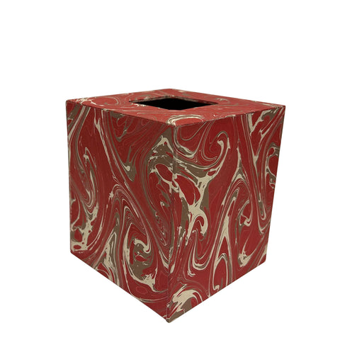 Hand-Marbled Paper-Covered Tissue Box
