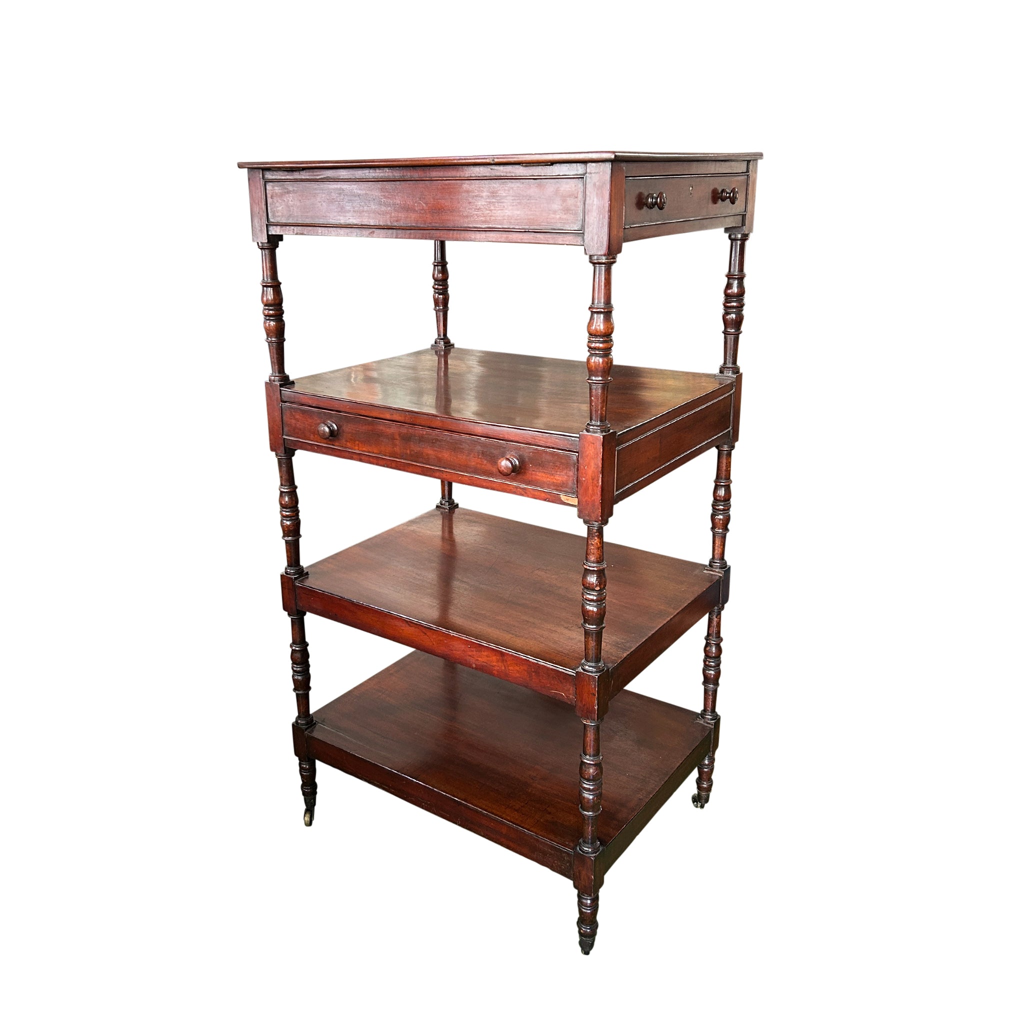 Regency Four-Tier Mahogany Etagere with Bookstand