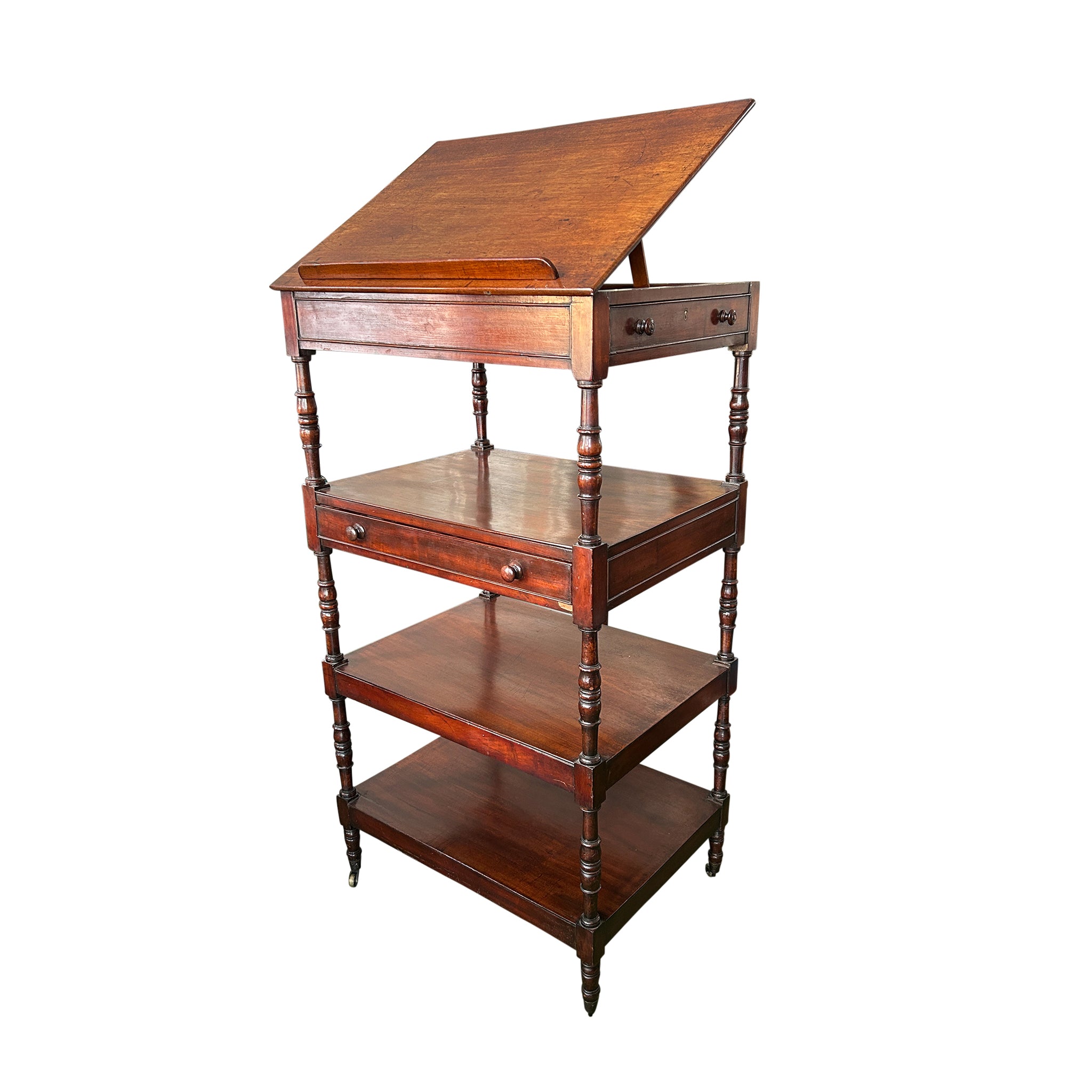 Regency Four-Tier Mahogany Etagere with Bookstand – KRB