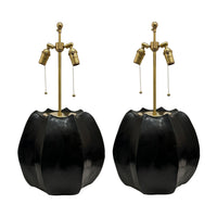 Ribbed Acorn Lamp in Matte Black