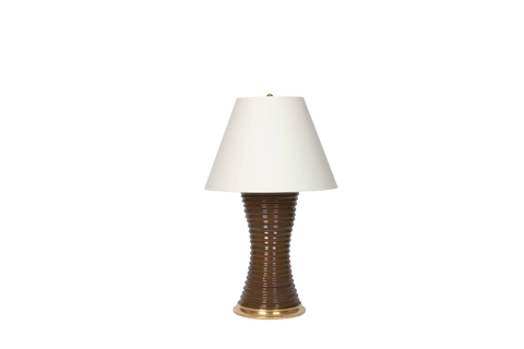 Ribbed Hourglass Lamp in Ironstone