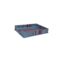 Hand-Painted Paper-Covered Accessories in Red on Blue Faux Bois