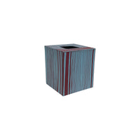 Hand-Painted Paper-Covered Accessories in Red on Blue Faux Bois