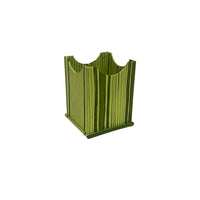 Hand-Painted Paper-Covered Accessories in Sludge on Chartreuse Faux Bois