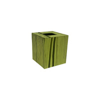 Hand-Painted Paper-Covered Accessories in Sludge on Chartreuse Faux Bois