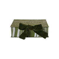 Hand-Painted Paper-Covered Accessories in Olive and White Faux Bois