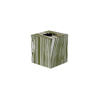 Hand-Painted Paper-Covered Accessories in Olive and White Faux Bois