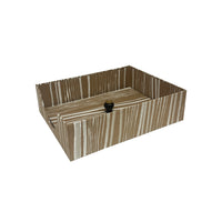 Hand-Painted Paper-Covered Accessories in White on Natural Faux Bois