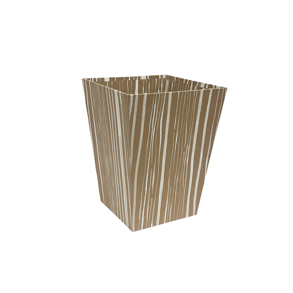 Hand-Painted Paper-Covered Accessories in White on Natural Faux Bois