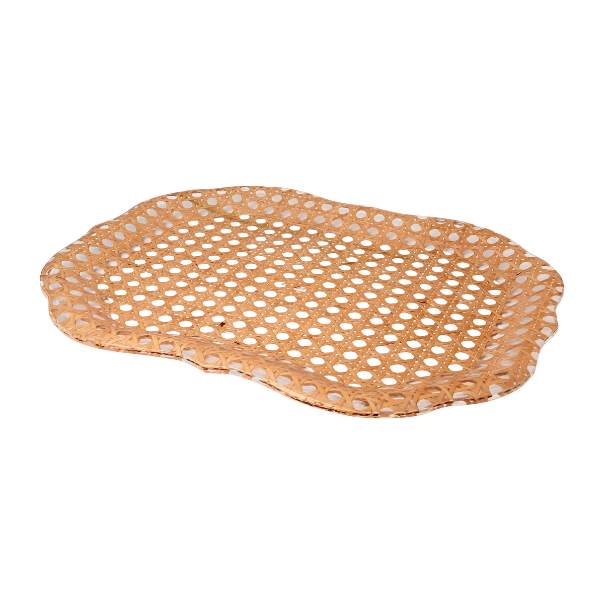 Baroque Tray in Wide Rattan