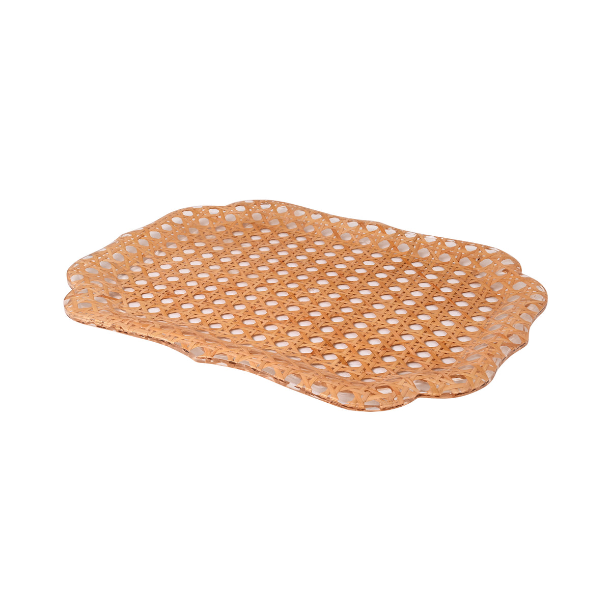 Baroque Tray in Wide Rattan
