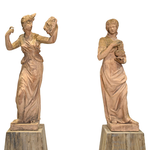 Pair of Early 19th Century Allegorical Statues