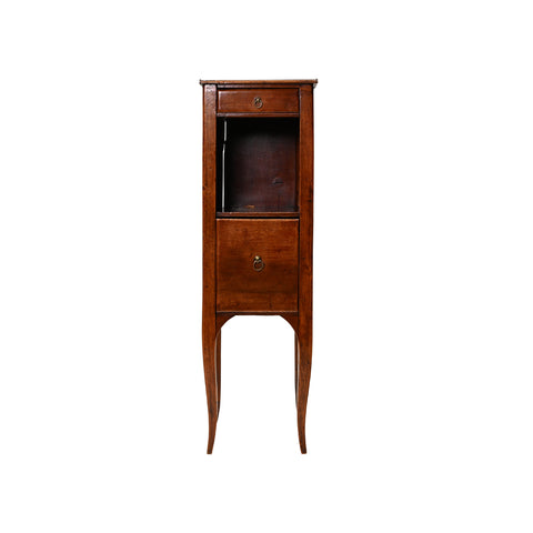 Late 18th- Early 19th Century Italian Slim Night Table with Drawers