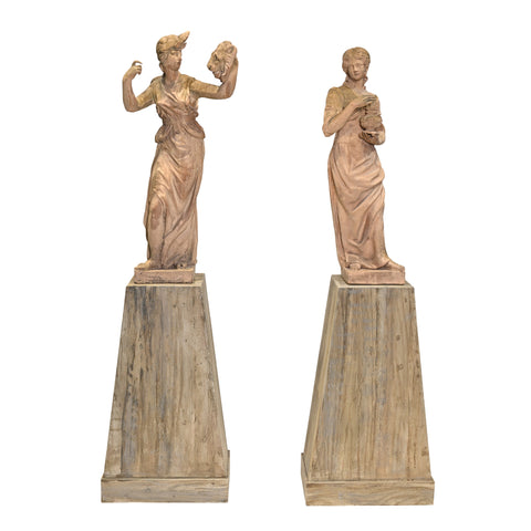 Pair of Early 19th Century Allegorical Statues