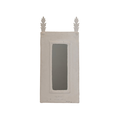 Small White Plaster Mirror