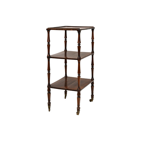 Regency Rosewood Three-Tier Side Table