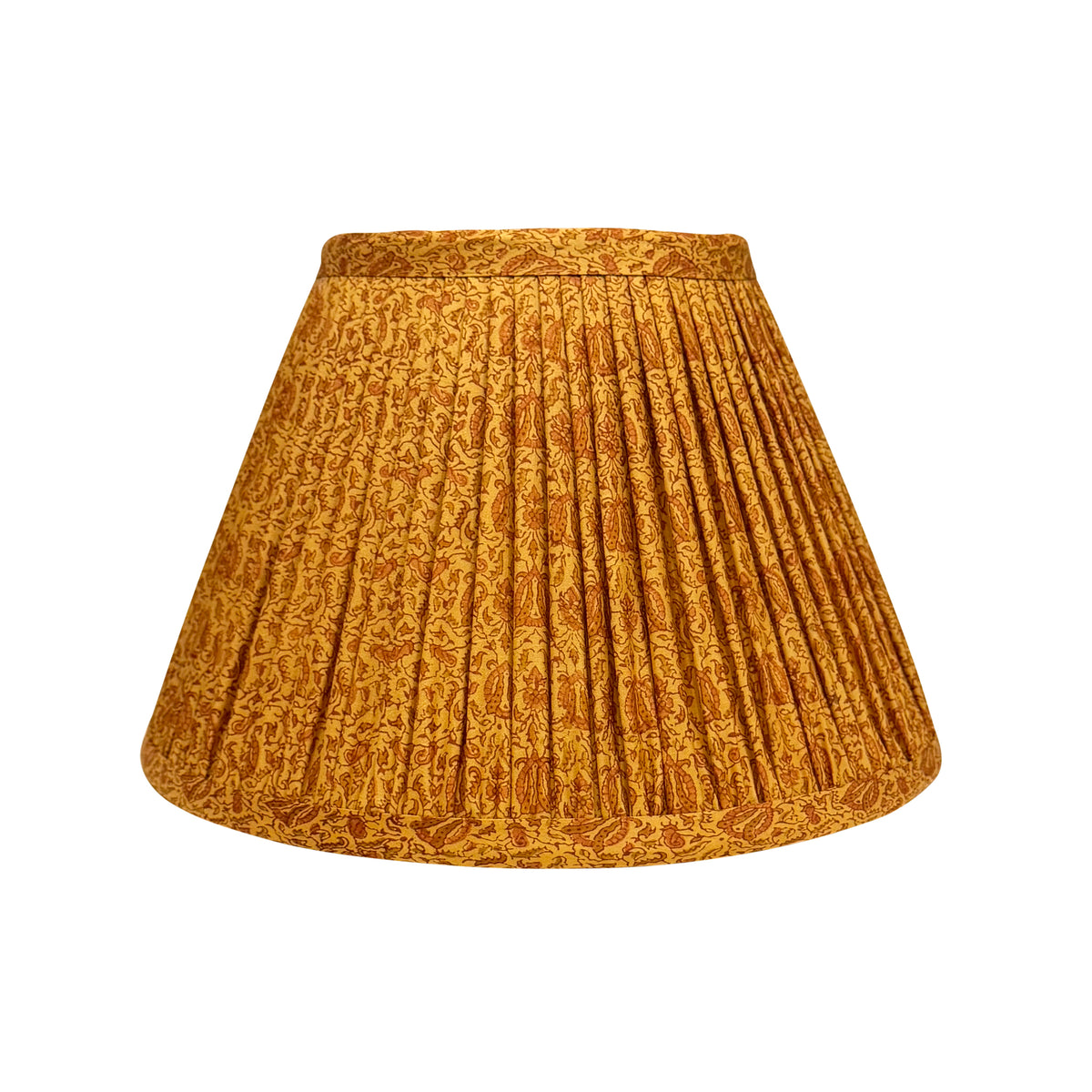 12" Silk Sari Lampshade - Golden Botanical