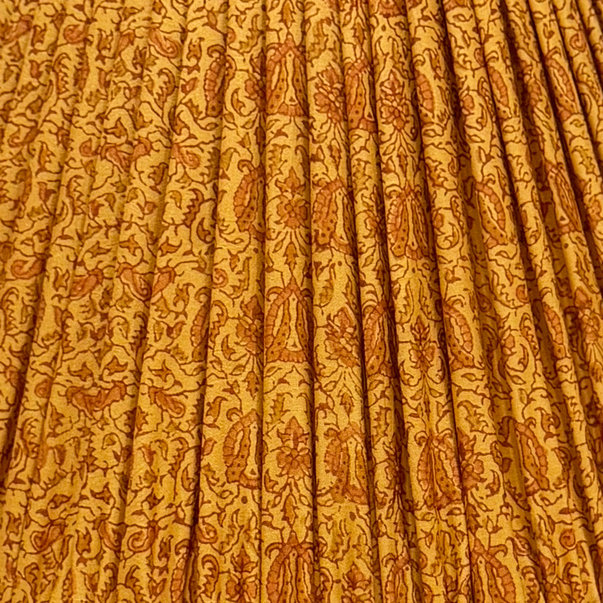 12" Silk Sari Lampshade - Golden Botanical