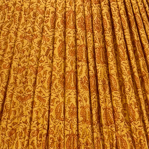 12" Silk Sari Lampshade - Golden Botanical