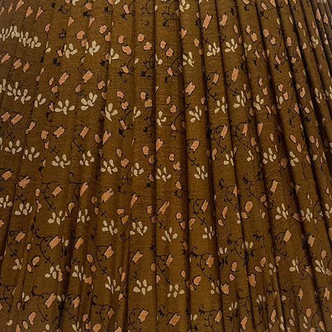 10" Silk Sari Lampshade - Chestnut Floral