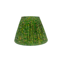 10" Silk Sari Lampshade - Kermit Green Floral