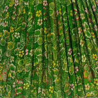 10" Silk Sari Lampshade - Kermit Green Floral