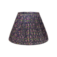 12" Silk Sari Lampshade - Aubergine Floral