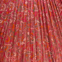 12" Silk Sari Lampshade - Dark Pink Paisley