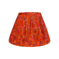 12" Silk Sari Lampshade - Orange Paisley Floral