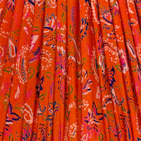12" Silk Sari Lampshade - Orange Paisley Floral