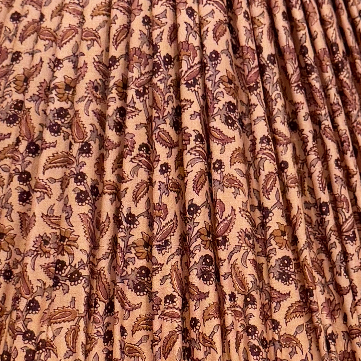 12" Silk Sari Lampshade - Taupe Botanical