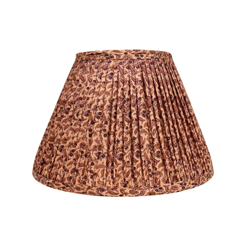 12" Silk Sari Lampshade - Taupe Botanical
