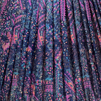 14" Silk Sari Lampshade - Midnight Blue Geometric