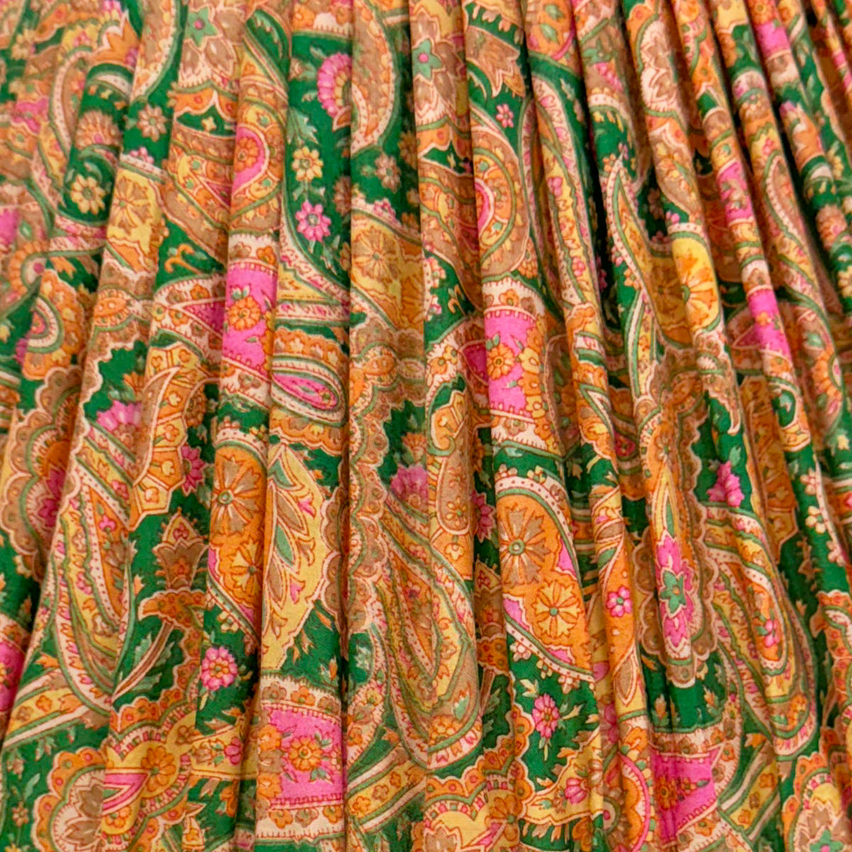 14" Silk Sari Lampshade - Multicolor Paisley