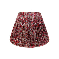 14" Silk Sari Lampshade - Red Floral