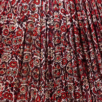 14" Silk Sari Lampshade - Red Floral