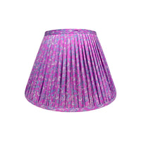 14" Silk Sari Lampshade - Violet Botanical